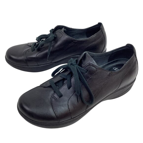 Dansko Adriana Womens 11.5-12 Leather Lace-Up Loafers Black Comfortable Casual S - Picture 1 of 11